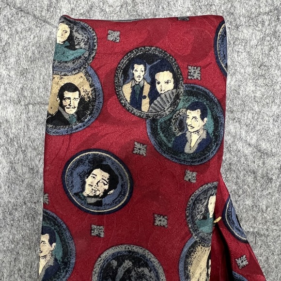 Vintage Gone With The Wind Tie Mens Silk Burgundy American Film Classics USA 90s - Picture 12 of 13